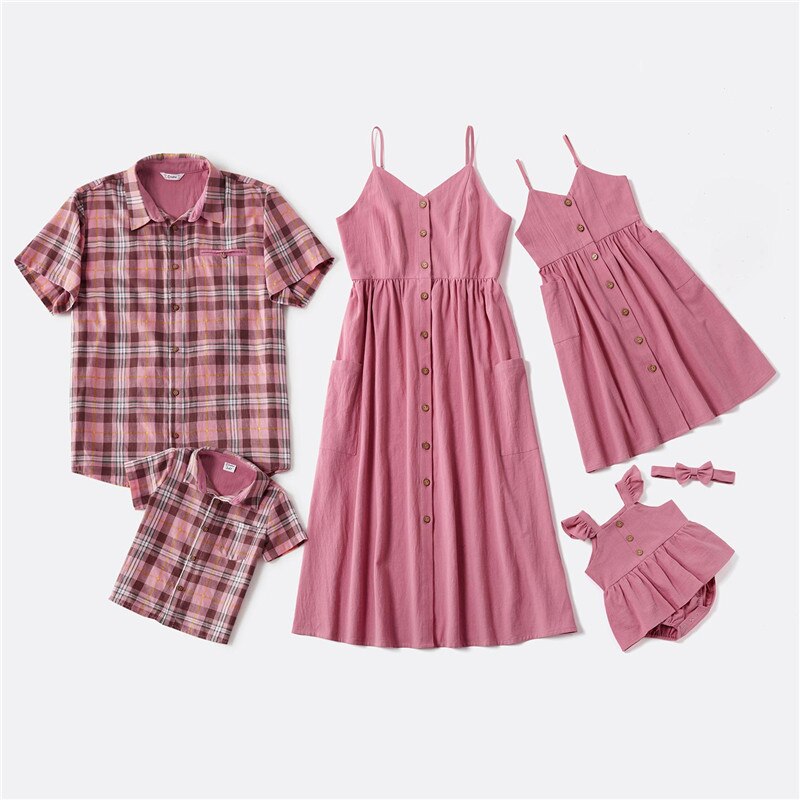 Mommy and me summer pink dress